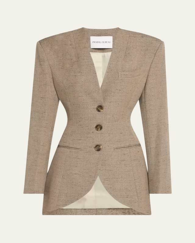 Sherwani Curved Hem Jacket